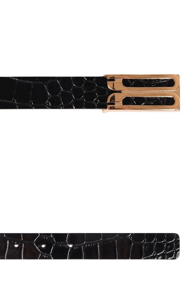Victoria Beckham Jumbo Frame Belt In Printed Leather