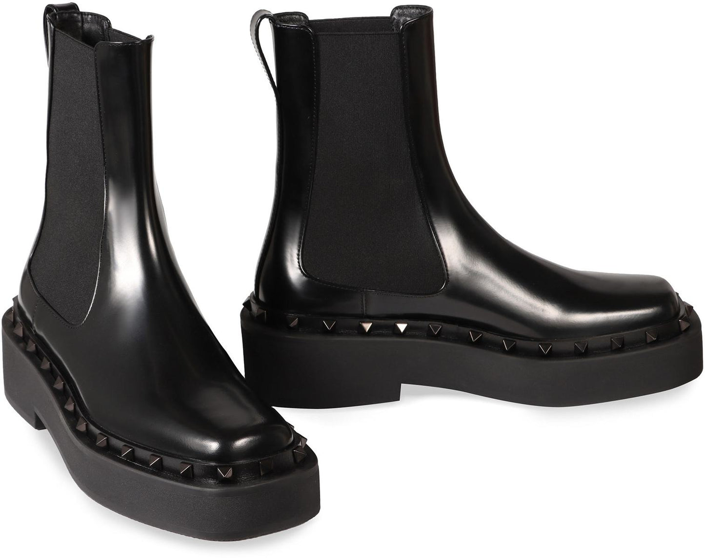 Valentino Garavani Rockstud M-Way Leather Chelsea Boots