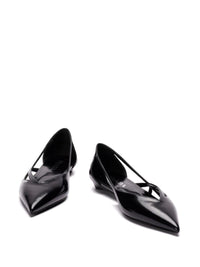 Prada 15Mm Cut-Out Leather Ballerina Shoes