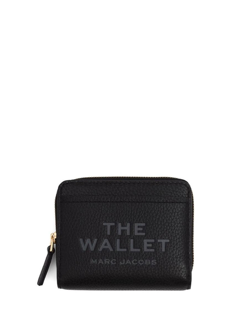 Marc Jacobs Black 'The Leather Mini Compact Wallet' Wallet In Calf Leather