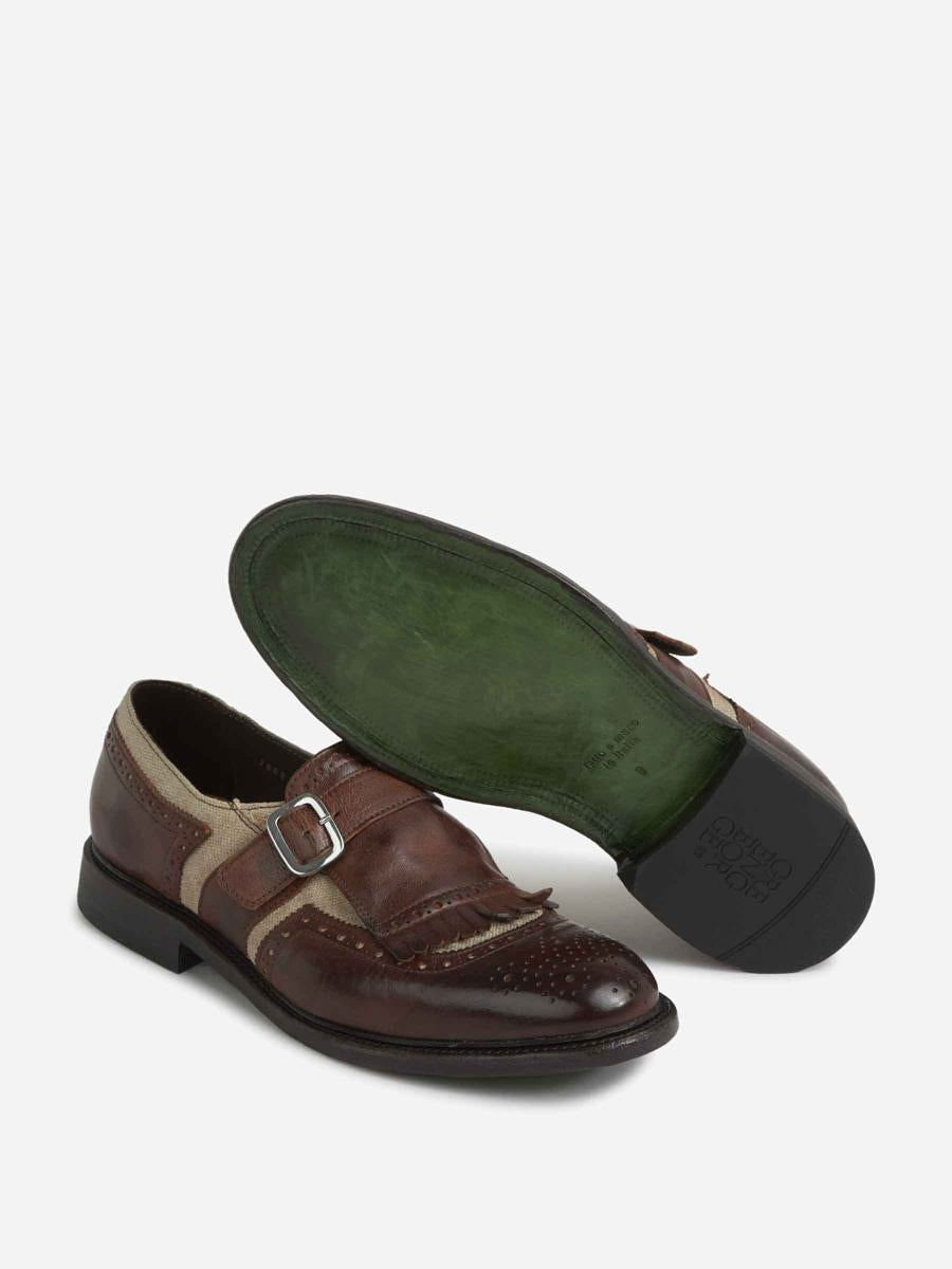 Green George Buckle Fringe Shoes