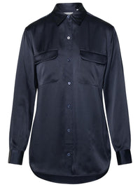 Equipment Black Silk Shirt