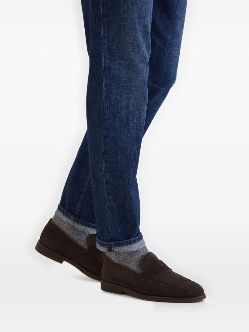 Brunello Cucinelli Suede Leather Loafers