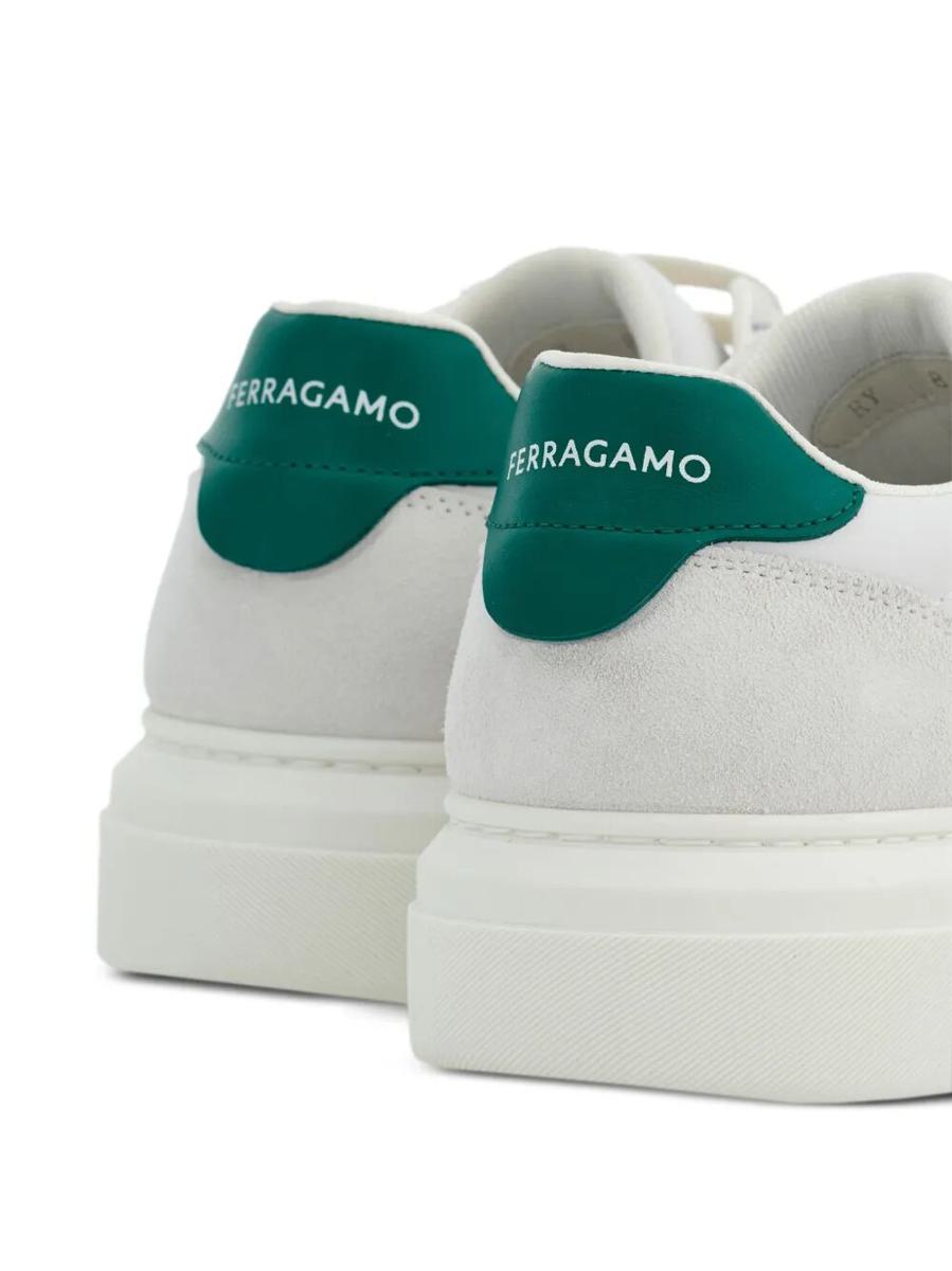Salvatore Ferragamo Cassina Leather Sneakers With Gancini Patch Shoes