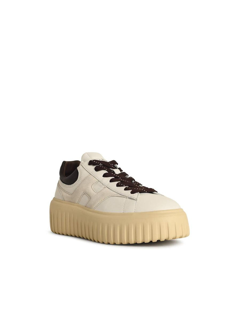Hogan 'H-Stripes' White Leather Sneakers