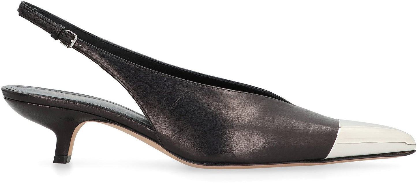 Sportmax Liuti Leather Slingback Pumps