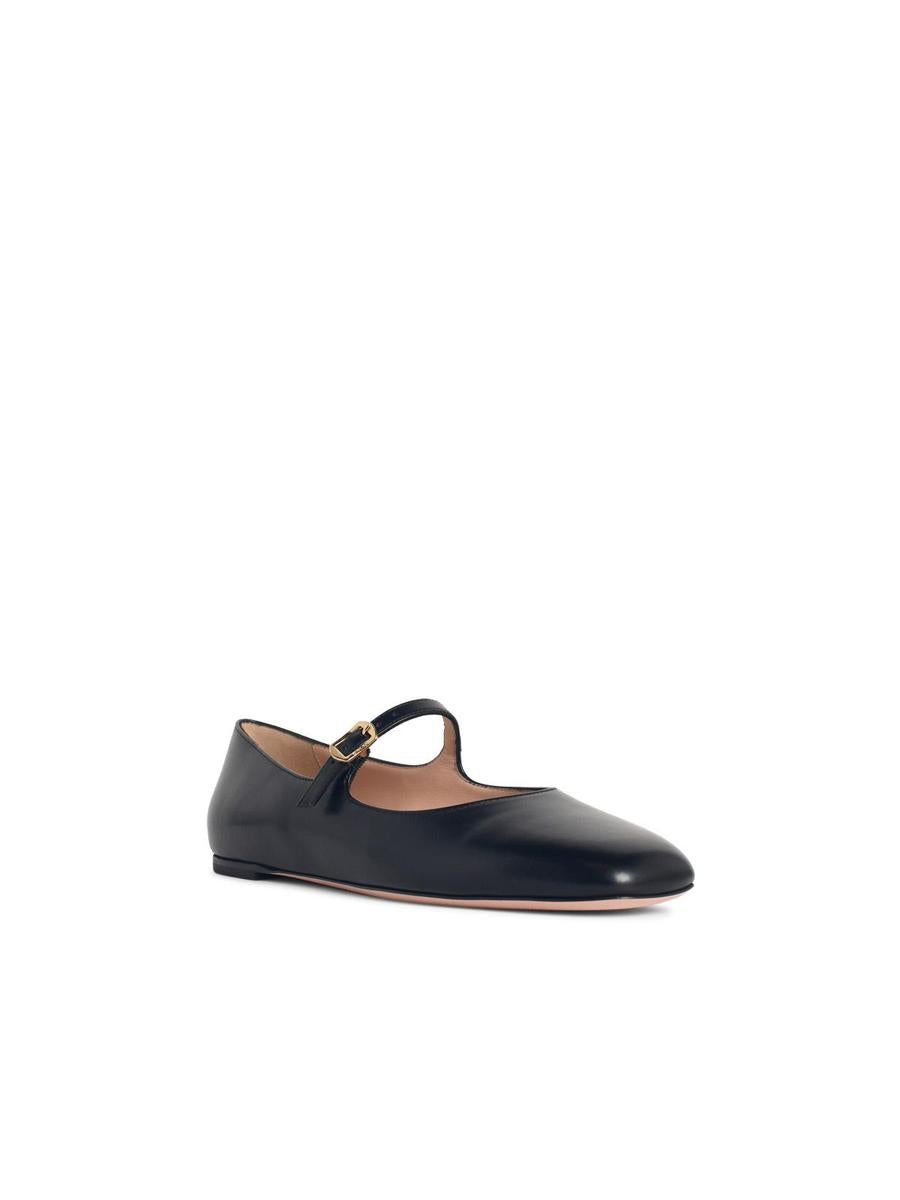 'Ballyrina' Black Leather Ballet Flats