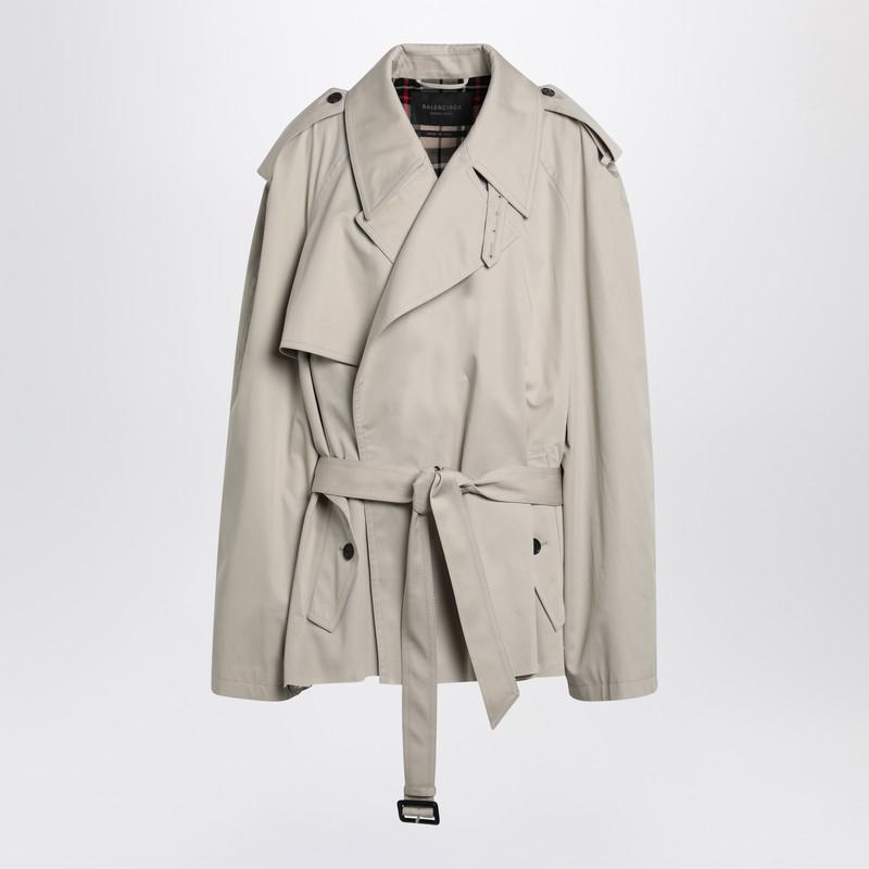 Balenciaga Cropped Trench Coat In Twill
