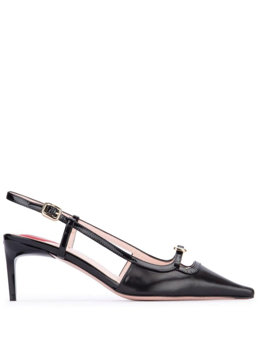 Roger Vivier Mini Buckle Leather Slingback Pumps