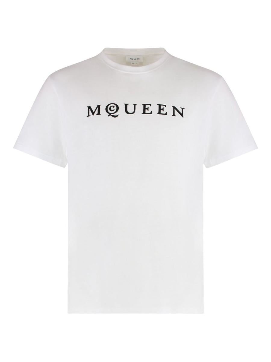 Alexander McQueen Cotton T-Shirt With Logo Print