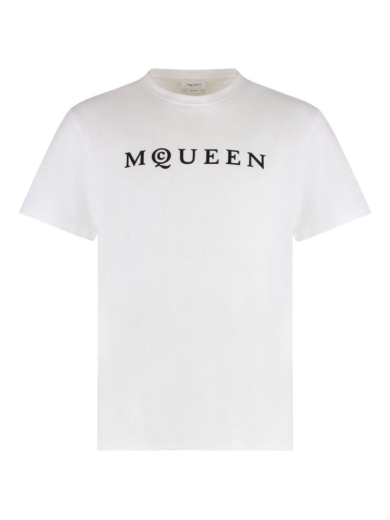 Alexander McQueen Cotton T-Shirt With Logo Print