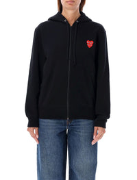 Comme Des Garçons Play Zipped Hoodie With Double Heart Patch