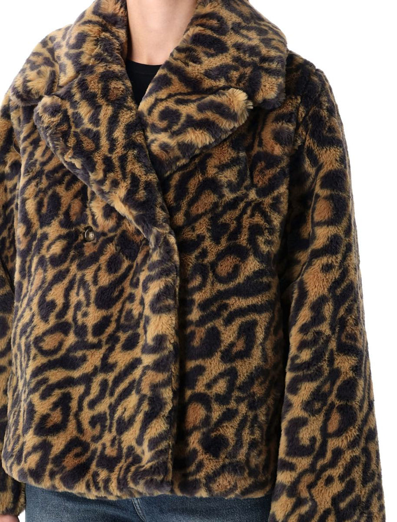 A.P.C. Leopard-Print Faux Fur Johanna Coat A.P.C
