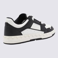 Valentino Garavani Black And White Leather Sneakers