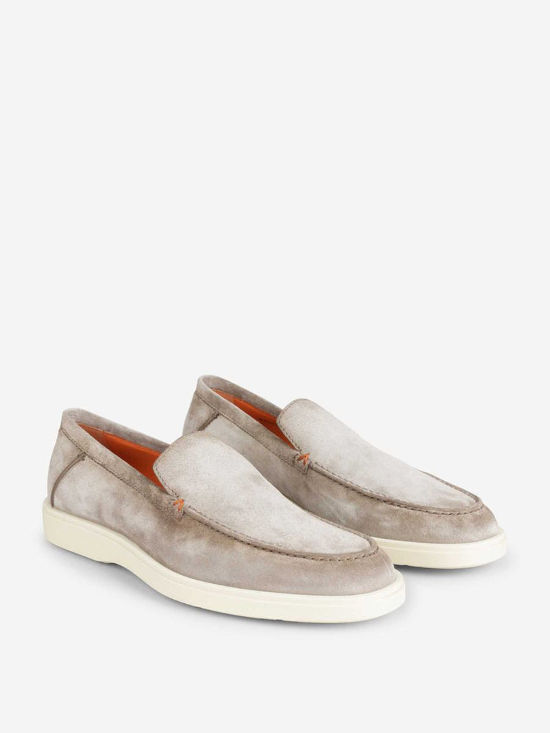 Santoni Suede Leather Loafers