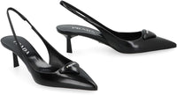 Prada Leather Pointy-Toe Slingback