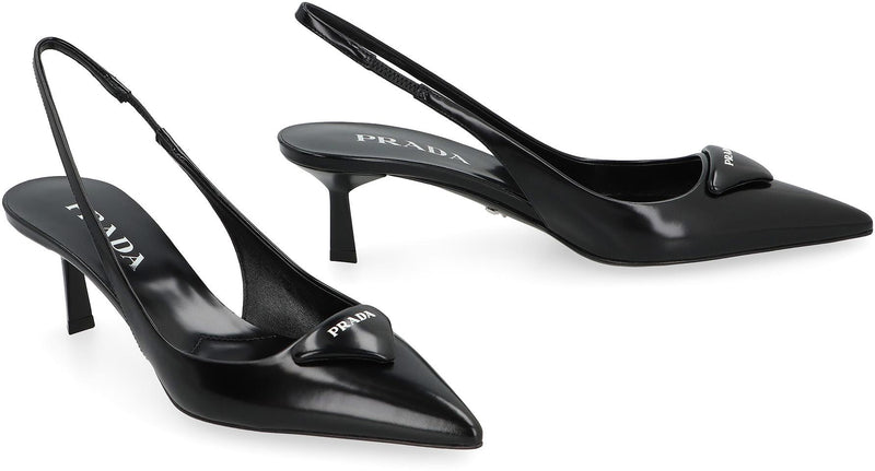 Prada Leather Pointy-Toe Slingback