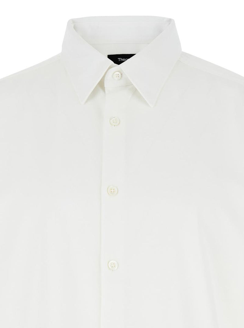 'Sylvain' White Shirt With Pointed Collar In Cotton Blend Man