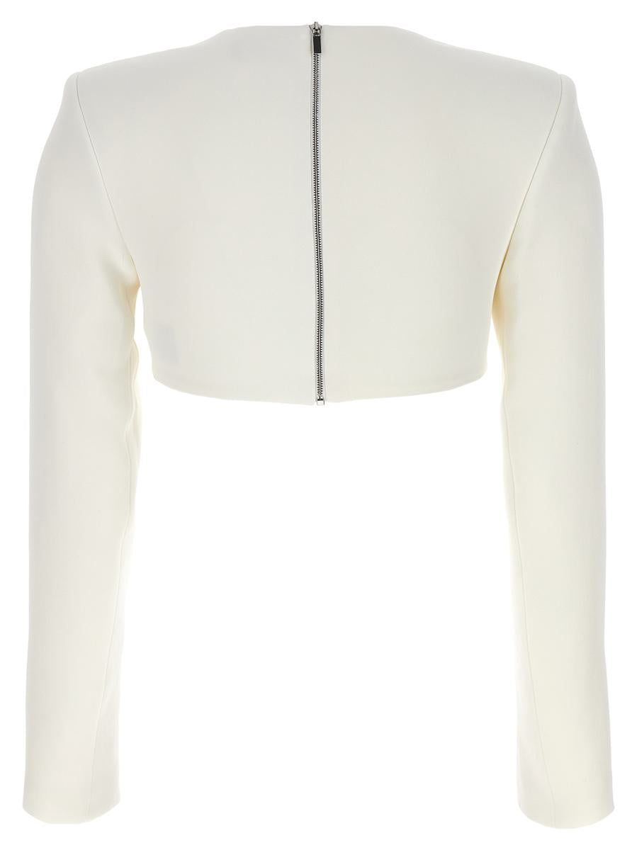 David Koma Top '3D Crystsal Chain And Square Neck'