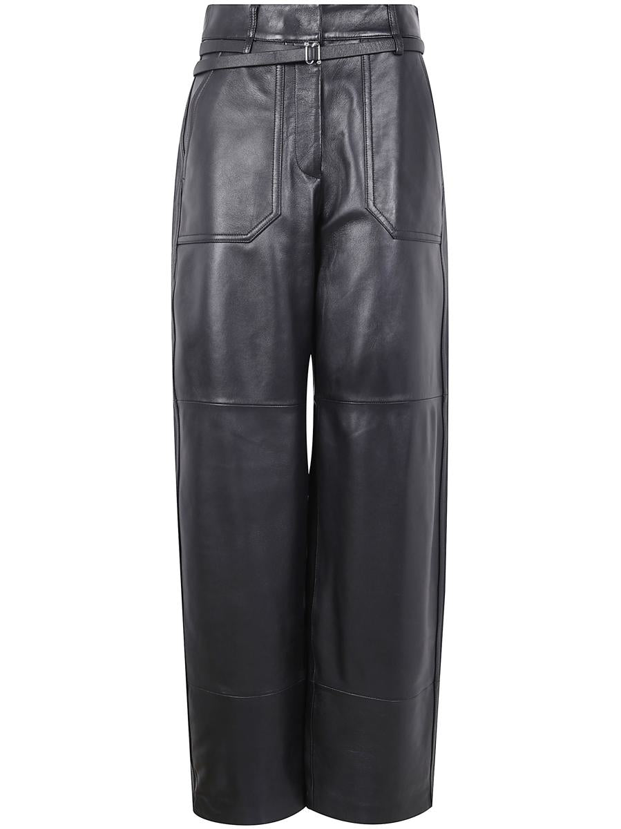 Sportmax Leather "Garbo" Trousers Clothing