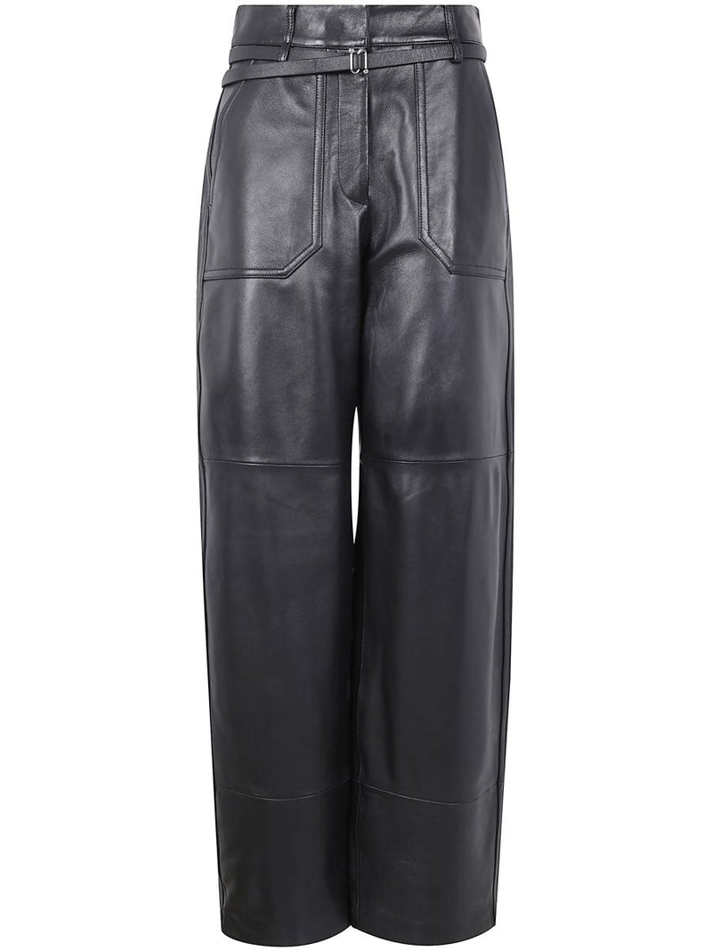 Sportmax Leather "Garbo" Trousers Clothing