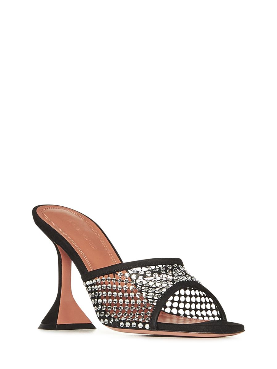 Amina Muaddi Lupita Crystal Net 95 Sandals