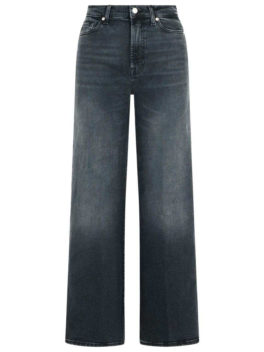 7 For All Mankind Black Cotton Blend Jeans