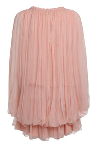Chloé Mini Dress With A Silk Muslin Cape