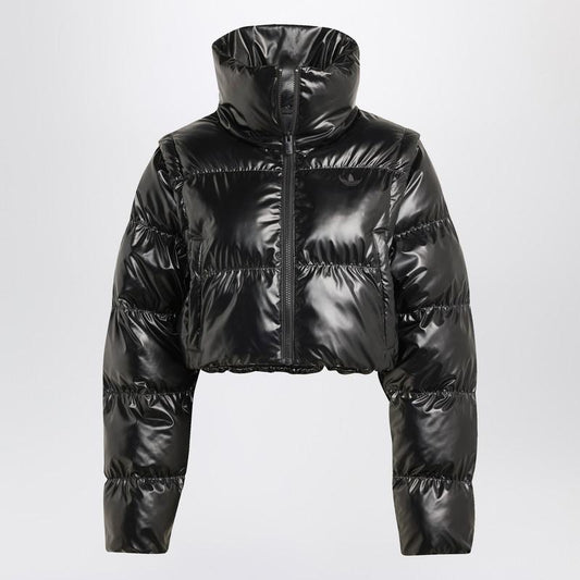 Adidas Originals Shiny Convertible Cropped Puffer Jacket