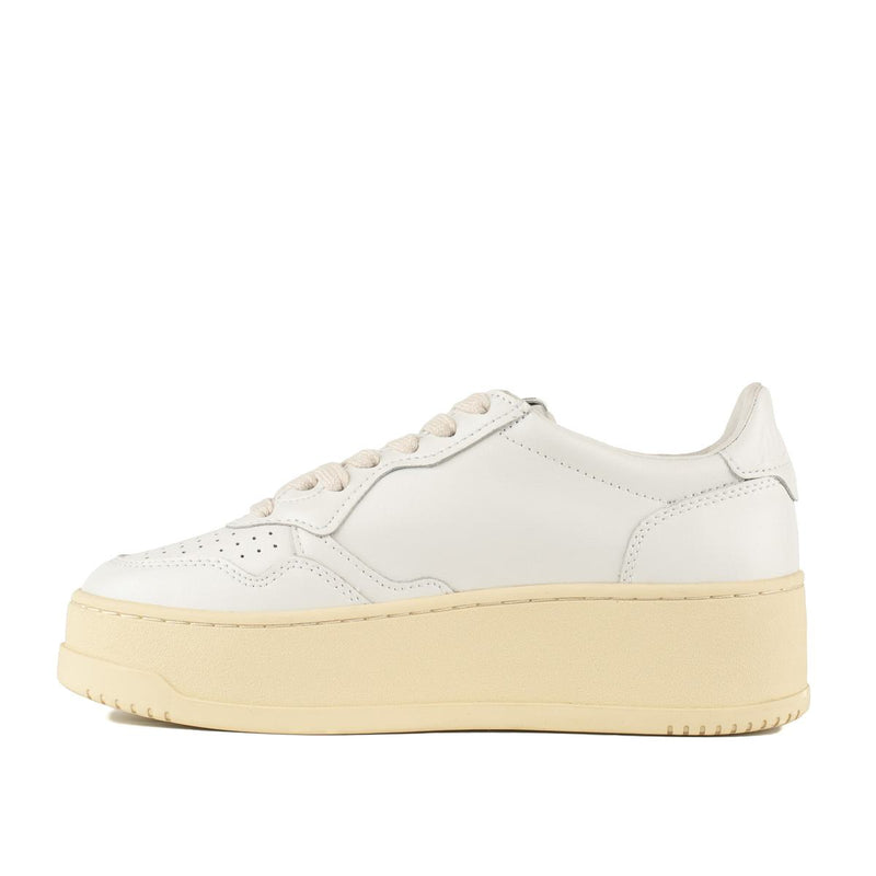 Autry White Leather Medalist Platform Sneakers