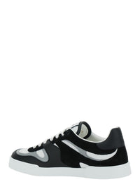 'Portofino' Black And White Sneakers With Logo Patch On The Tongue And Logo Detail On The Side In Leather Blend Man
