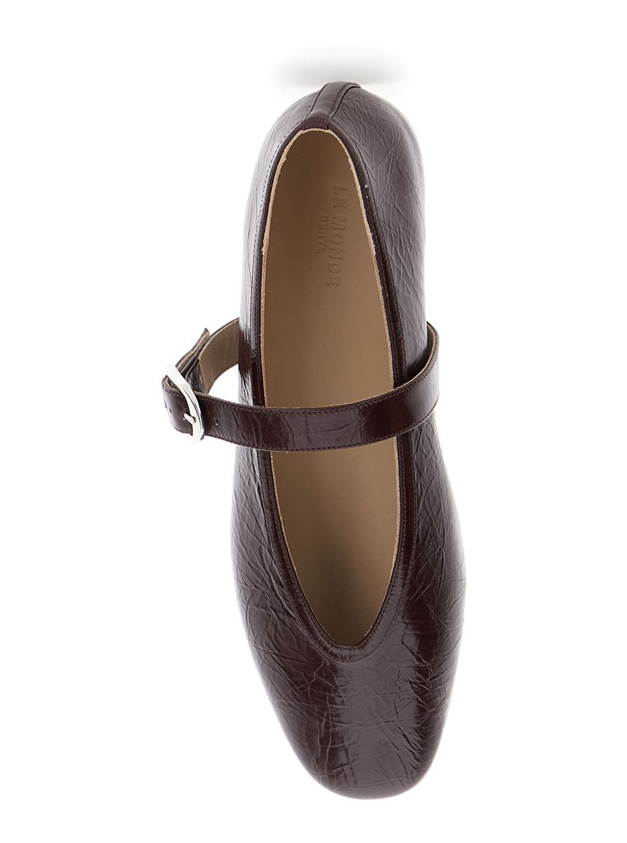 'Stella' Violet Ballet Shoes With Buckle Strap Closure In Leather Woman