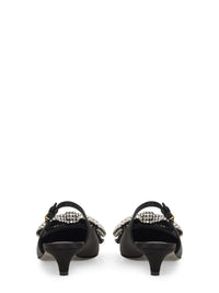 Dolce & Gabbana Satin Sling-Back With Rhinestone Embroidery