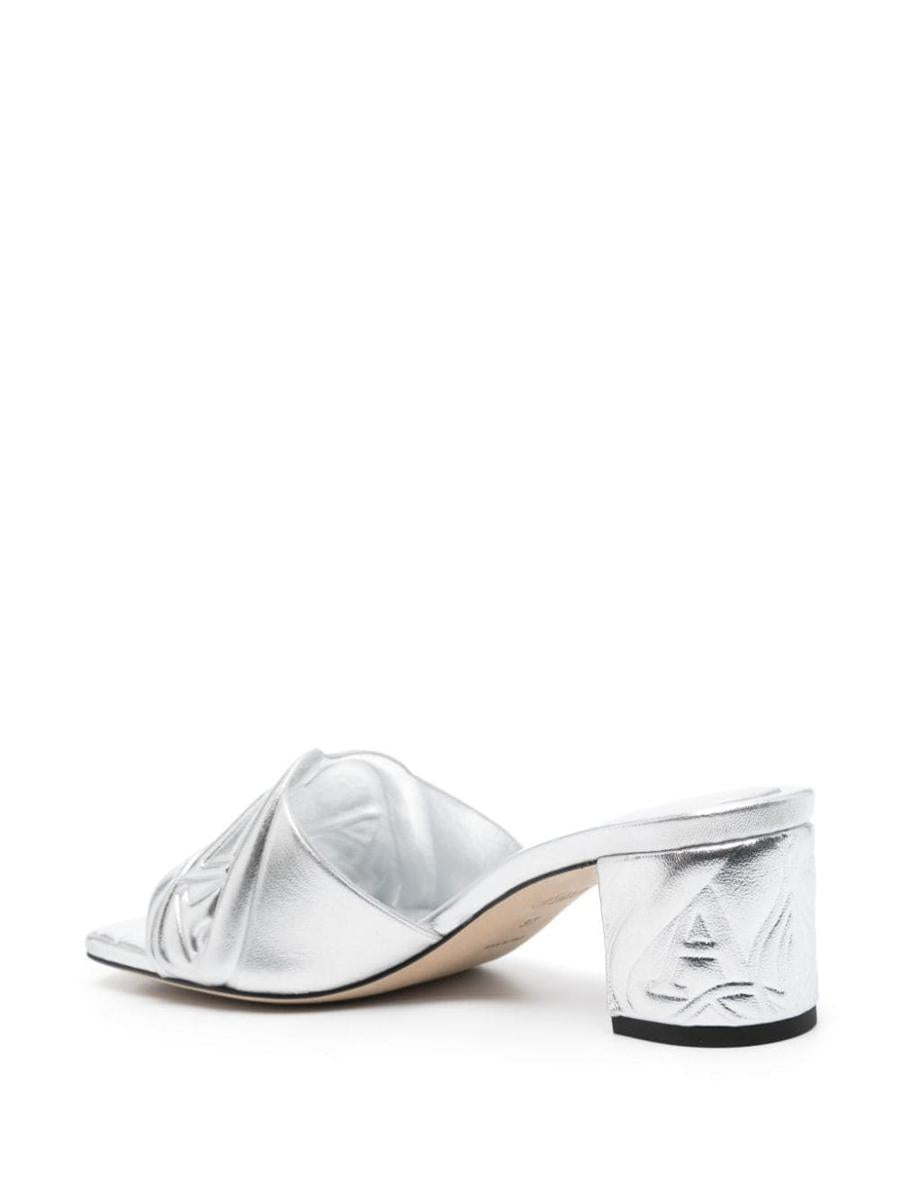 Alexander McQueen Metallic Leather Heel Sandals
