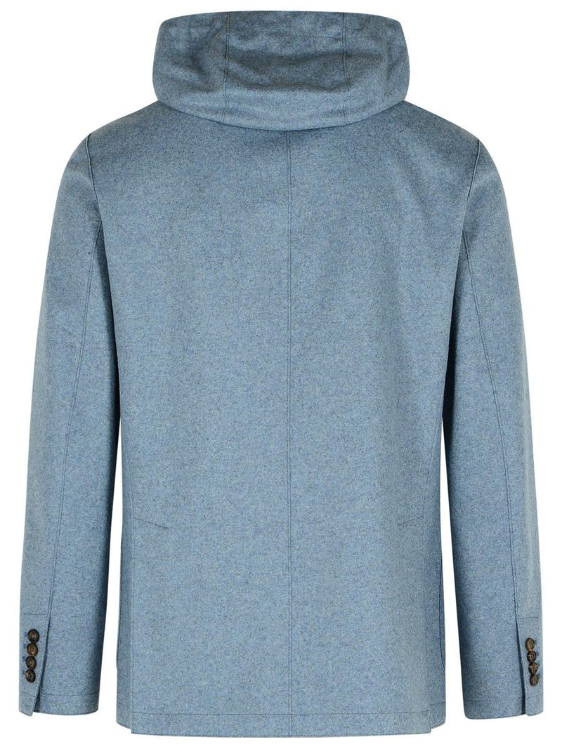 Eleventy Light Blue Wool Blend Blazer