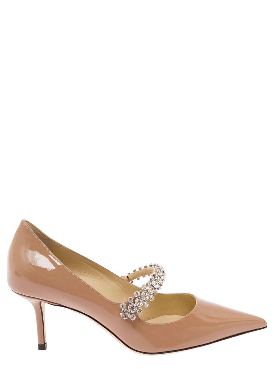 'Bing' Pink Pumps With Crystal Embellishment In Patent Leather Woman