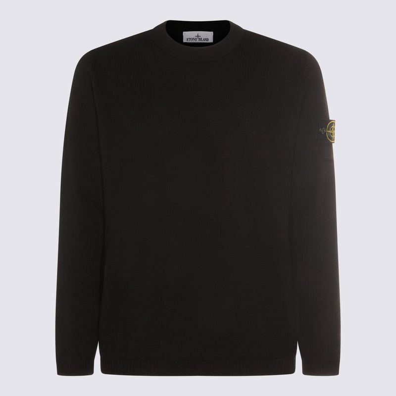 Stone Island Black Cotton Knitwear