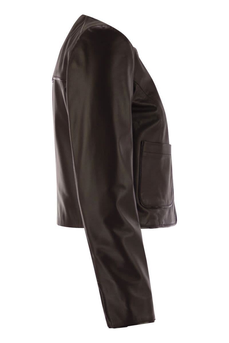 Elisabetta Franchi Leather Jacket With Vinyl Details