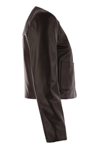 Elisabetta Franchi Leather Jacket With Vinyl Details