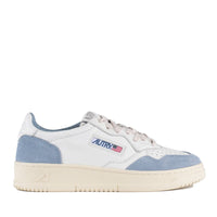 Autry White And Light Blue Leather And Suede Medalist Low Sneakers