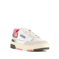 Autry Clc Low Sneakers In Leather And Suede Color White And Geranium