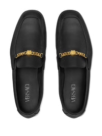 Versace 'Medusa' Black Leather Loafers