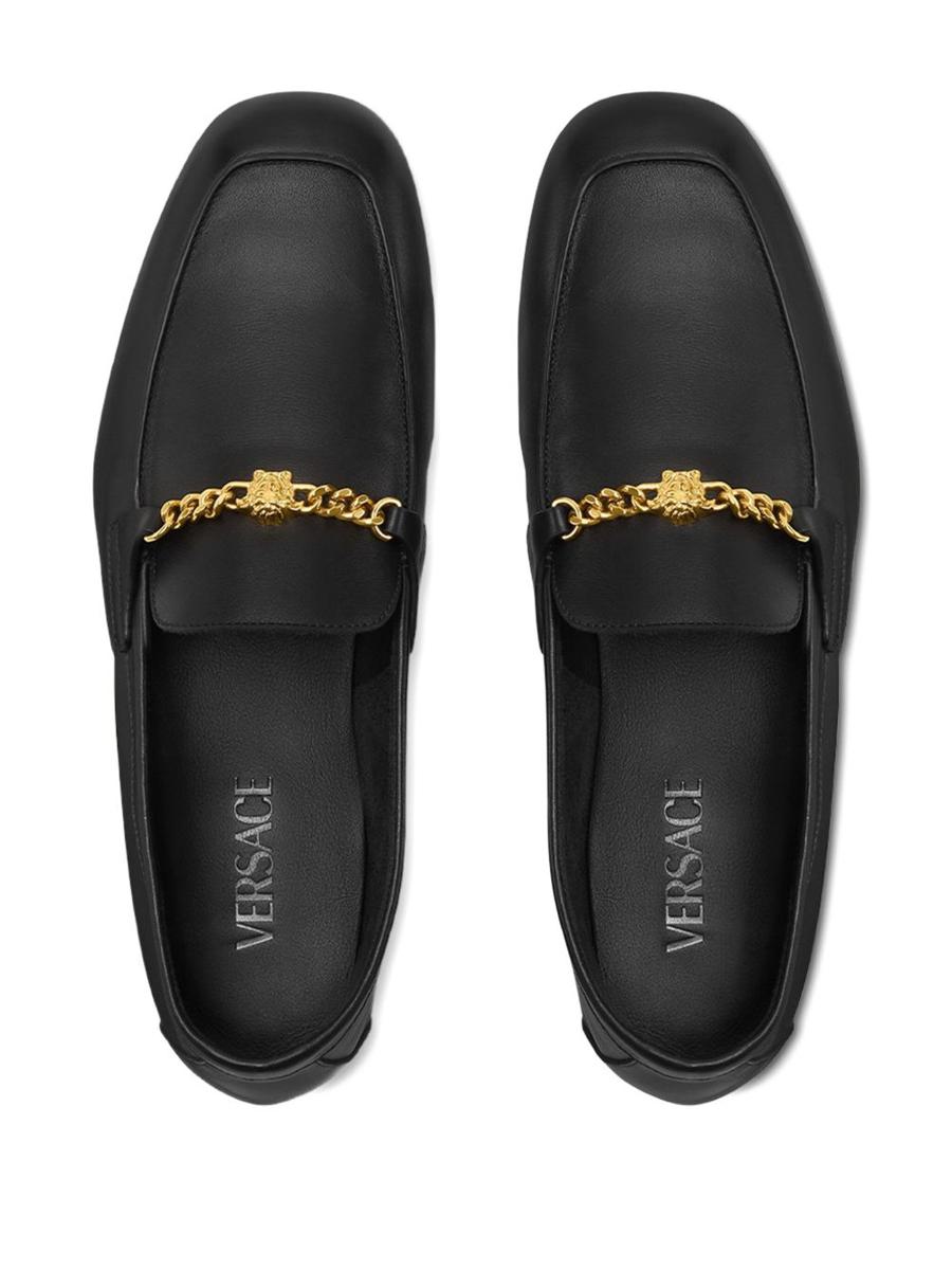 Versace 'Medusa' Black Leather Loafers