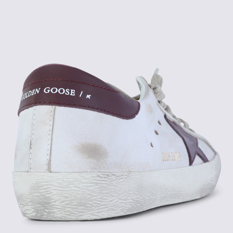 Golden Goose White And Red Leather Super Star Sneakers