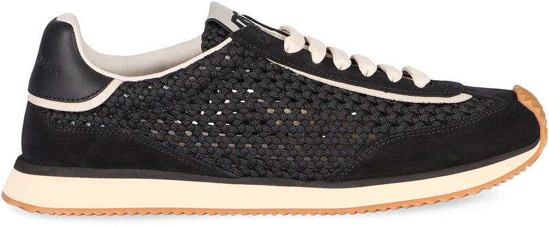 Dolce & Gabbana Leather And Fabric Low-Top Sneakers