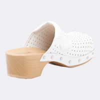 Balenciaga White Leather Scholl Sandals