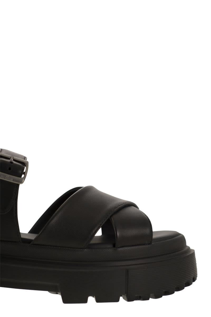 Hogan Leather Sandal With Midsole