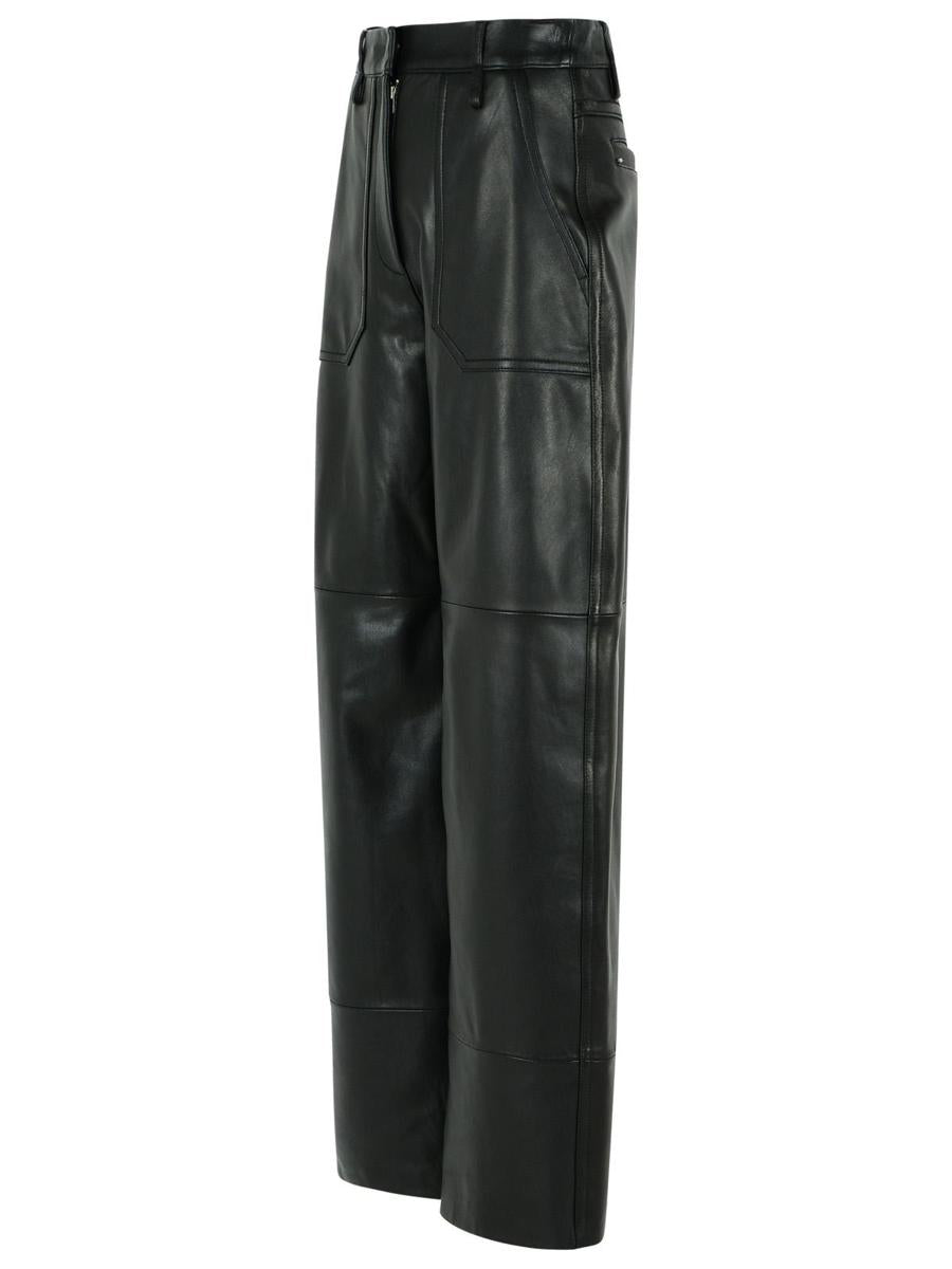 Sportmax 'Garbo' Black Nappa Leather Pants