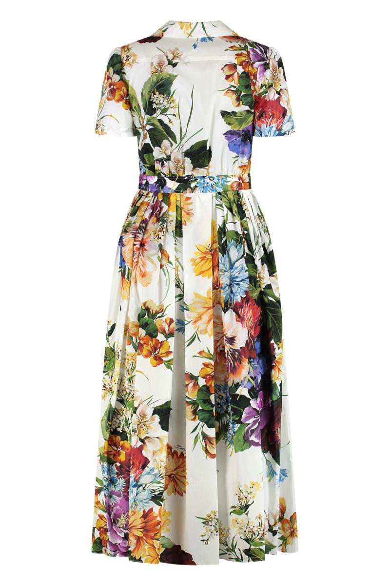 Dolce & Gabbana Floral Print Poplin Midi Dress