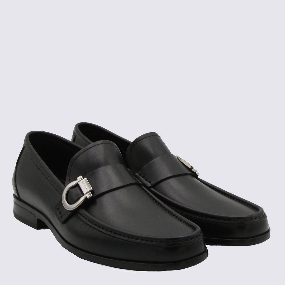 Salvatore Ferragamo Black Leather Caspian Loafers